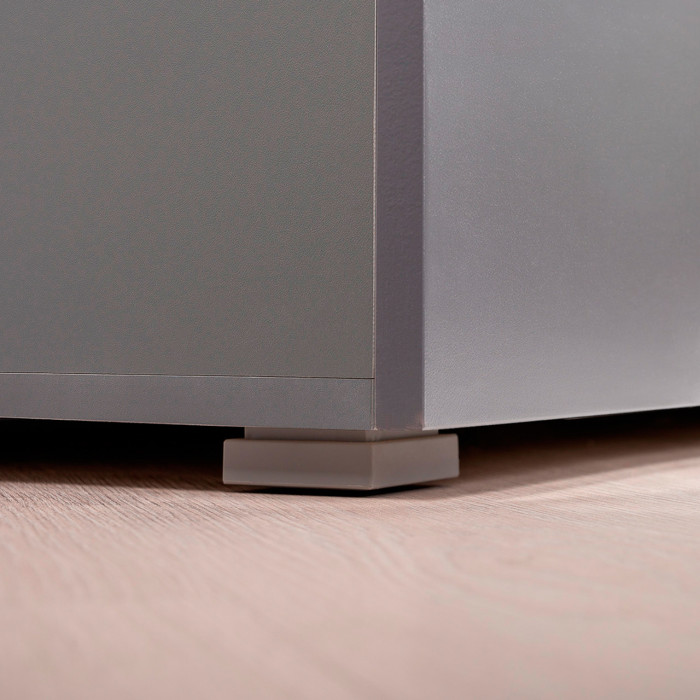 Октава Набор шкафов 02, цвет серый графит/дуб крафт золотой/фасады МДФ серый графит, ШхГхВ 161х35,3х197,6 см., универсальная сборка