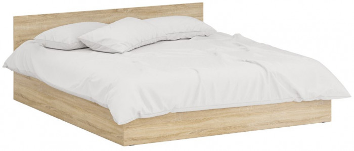 Спальня Стандарт 3-1800, дуб сонома/фасады ТВ тумбы МДФ белый глянец