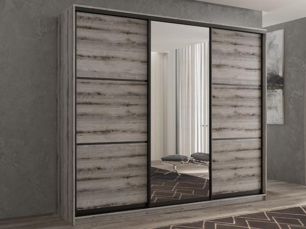 Шкаф-купе Кааппи 2 Эвок Окаменелый 230х45х230 см