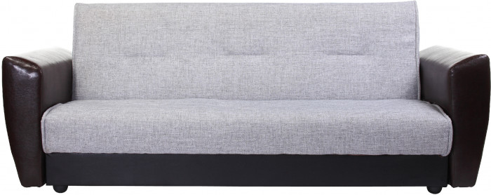 Диван-кровать Амстердам, 140х190, книжка, рогожка/экокожа, серый