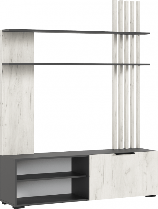 Роджина Гостиная (Белый глянец, Дуб Крафт Золотой)