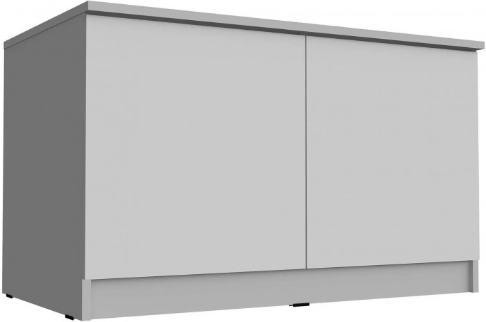 Челси Антресоль-тумба универсальная, белый/белый глянец, склад