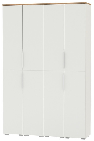 Октава Набор шкафов 45, цвет белый шагрень/дуб крафт золотой/фасады МДФ белый шагрень, ШхГхВ 128,8х35,3х197,6 см., универсальная сборка