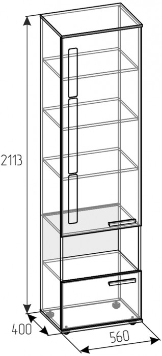 Шкаф МЦН Crown 11, Графит, Дуб золотистый