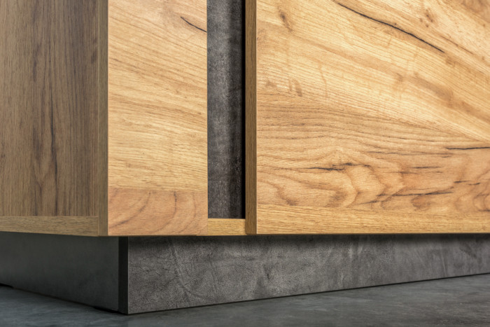 КР100 ??? Арчи Шкаф-витрина 03.263, цвет дуб крафт золотой/камень тёмный, ШхГхВ 60х41,3х193,7 см., подсветка за стеклом по торцу полки, НЕ уни. сб.