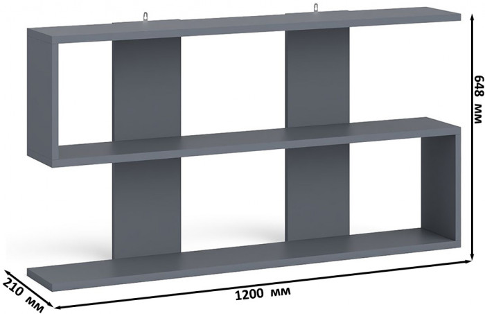 Мори Стол письменный МСП1200.1 + Тумба МТВ1204.1 + Полка 1200, цвет графит, ШхГхВ 240,8х50х209,6 см., универсальная сборка