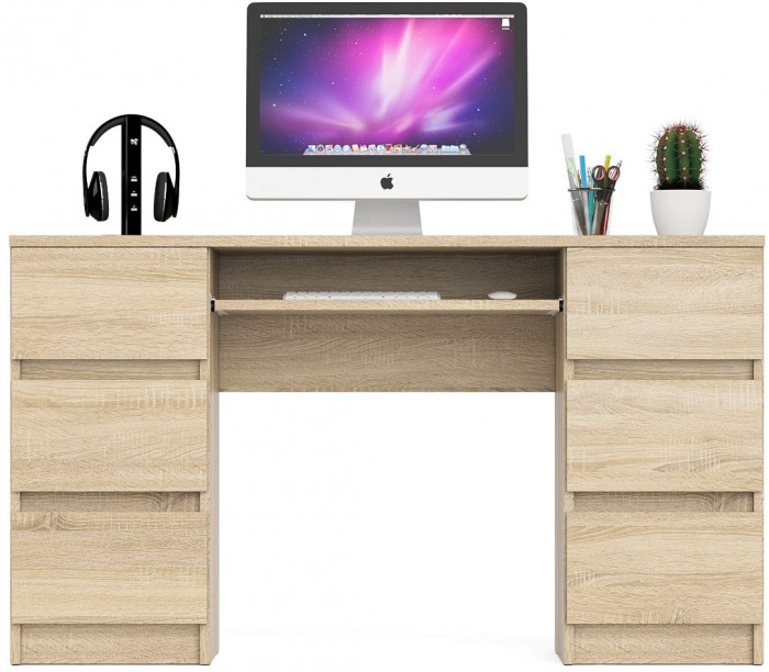 Мори Стол компьютерный МС-2, цвет дуб сонома, ШхГхВ 135,4х50х76,6 см.