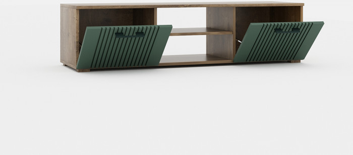 Тумба под телевизор "Монреаль" - Белый текстурный/Ясень белый