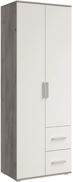 Шкаф 2-х створчатый Фиеста NEW, Крафт серый/Кашемир