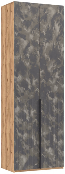Шкаф 2-х створчатый Марвэл, Крафт золотой/Мальта грей