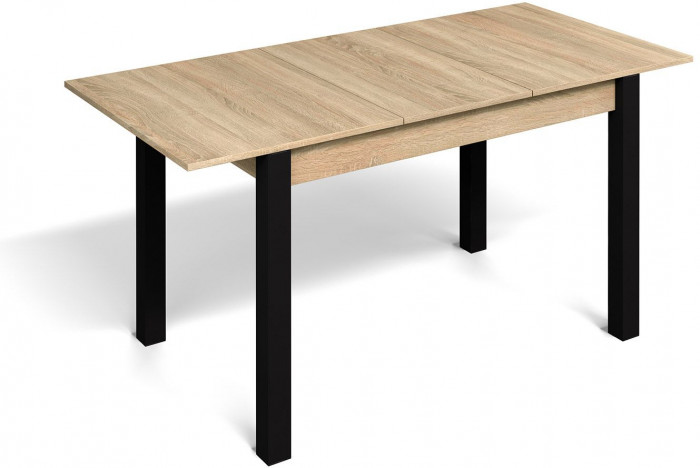 Стол раздвижной с вставкой Милан-3 Дуб Сонома / Черный