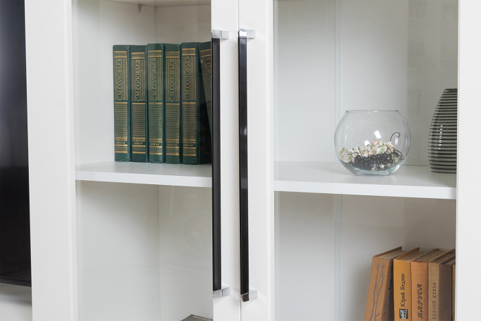 Валенсия Гостиная № 078, цвет ЛДСП белый шагрень/МДФ белый шагрень, ШхГхВ 272,2х38,3х225,2 см., универсальная сборка