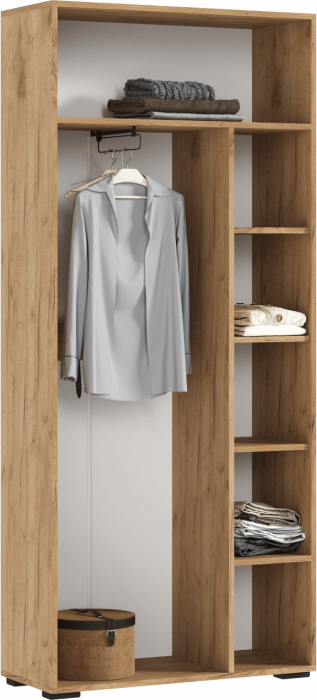 Роджинамиф Шкаф двухстворчатый (800) (Крафт белый, Графит)