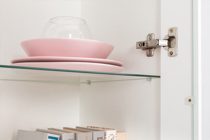 Валенсия Гостиная № 079, цвет ЛДСП белый шагрень/МДФ белый шагрень, ШхГхВ 321,2х38,3х225,2 см., универсальная сборка