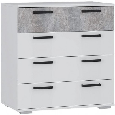 Комод "Стандарт №5" NEW (800х828х460) белый/цемент светлый