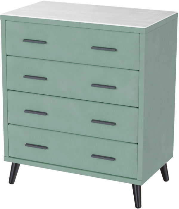 Комод интерьерный Пай мятный/мдф холст белый