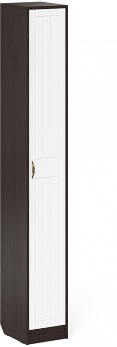 Прихожая П-6 Компоновка № 28, цвет венге/фасады МДФ белое дерево фрезеровка прованс, ШхГхВ 140х50х210 см., универсальная сборка