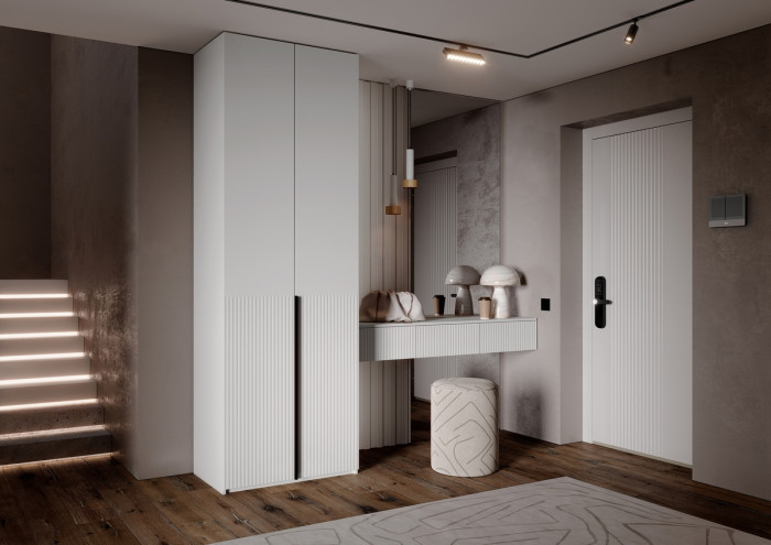 Полка косметическая со шкафом 2х-ств Марвэл, Белый/Браш вайт