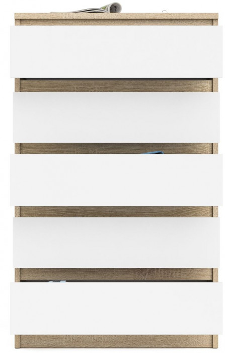 Мори Комод МК700.5, цвет дуб сонома/белый, ШхГхВ 70,4х41х114 см.