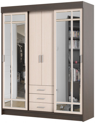 Андрей-1 шкаф-купе (1700*2100*580 мм) венге/дуб белфорд