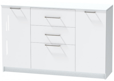 Комод №3 "Иннэс-7", Белый/Белый глянец