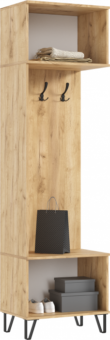 Флэш Прихожая, вариант №1, Браш графит/Дуб крафт