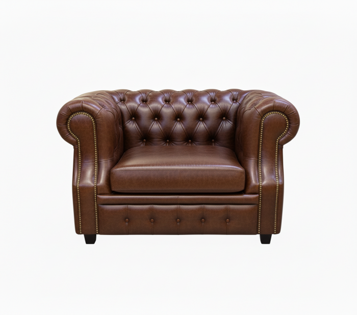 Кресло Честер ЛОФТ, экокожа, светло-коричневый