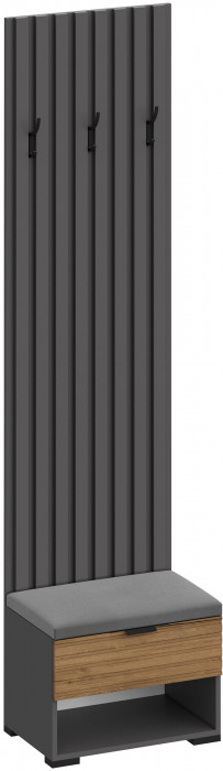 Модульная Прихожая Ома, набор №2, Графит/Дуб Тортуга, Simple 27