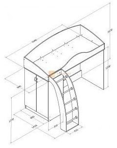 Модульная детская Соня (Соня 1 + Соня 2), Дуб молочный / Голубой
